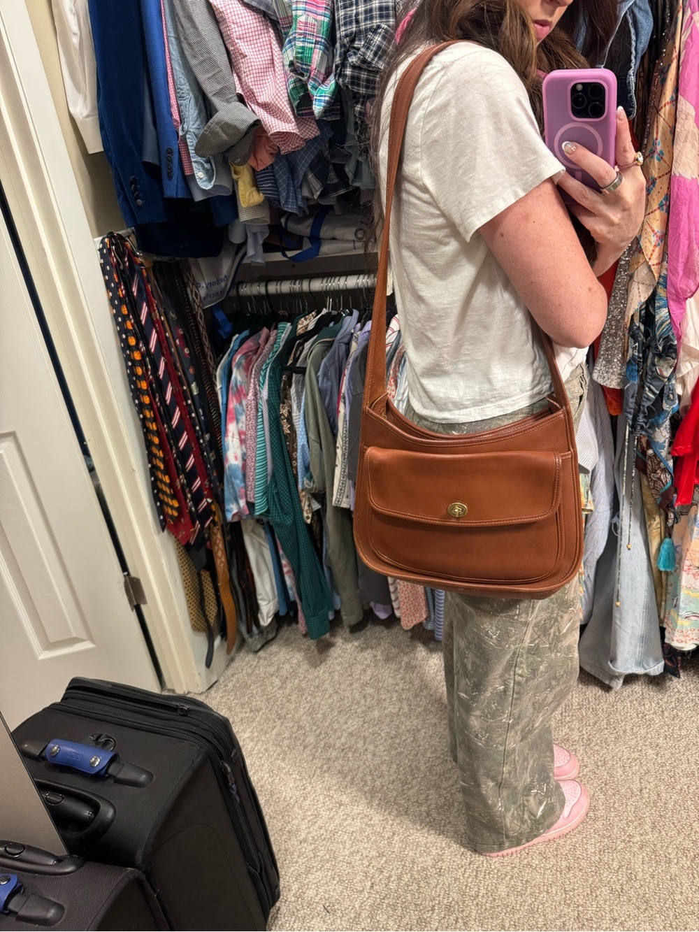 Coach 9980 Taft Bag Brown Leather Shoulder Bag with Turn-Lock - Picture 10 of 11
